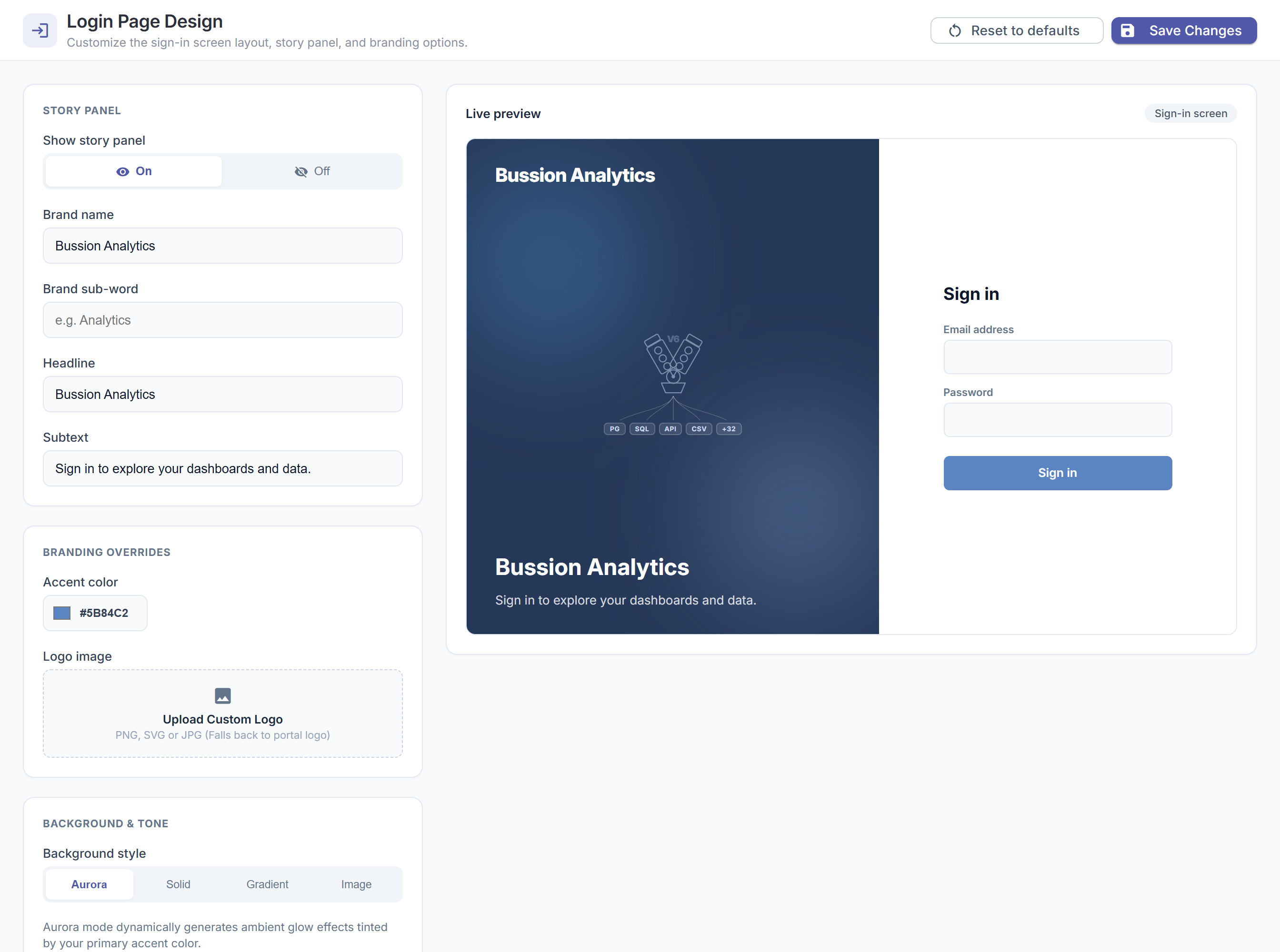 Login Design
